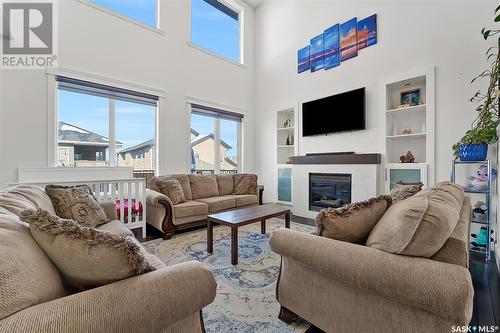 767 Labine Court, Saskatoon, SK - Indoor Photo Showing Living Room With Fireplace