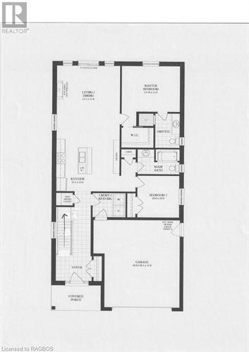 Main Floor Layout -Builder Plans - 108 Emerson Way, Durham, ON - Other