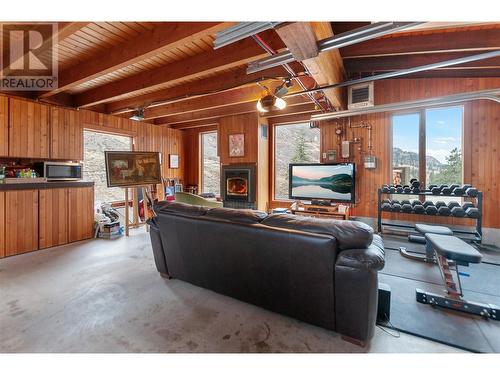 264 Eastside Road, Okanagan Falls, BC - Indoor Photo Showing Living Room With Fireplace