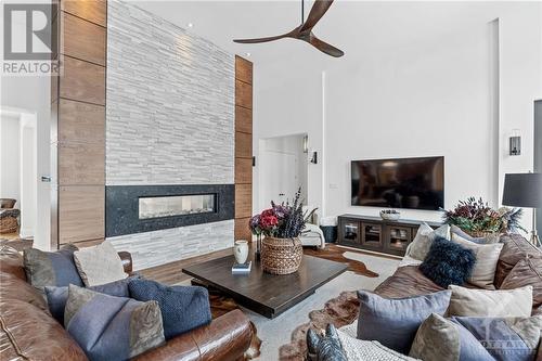 6104 Knights Drive, Ottawa, ON - Indoor Photo Showing Living Room With Fireplace