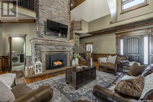 Kinnaird Lake Acreage, Canwood Rm No. 494, SK - Indoor Photo Showing Living Room With Fireplace