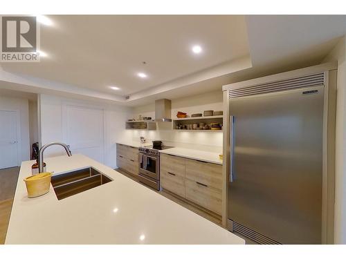 131 Harbourfront Drive Ne Unit# 402, Salmon Arm, BC - Indoor Photo Showing Kitchen With Double Sink