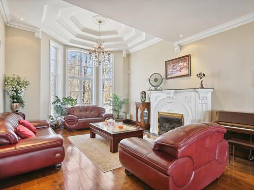 Boudoir - 1830 Ch. Du Bord-Du-Lac-Lakeshore, Dorval, QC - Indoor Photo Showing Living Room With Fireplace