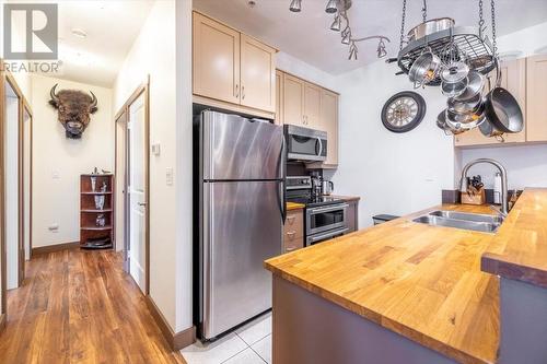 1500 Mcdonald Avenue Unit# 201, Fernie, BC - Indoor Photo Showing Kitchen With Stainless Steel Kitchen With Double Sink