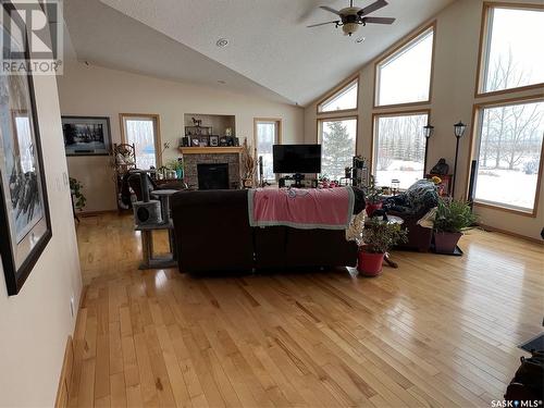 Flying Creek Acreage, Lumsden Rm No. 189, SK - Indoor Photo Showing Living Room With Fireplace