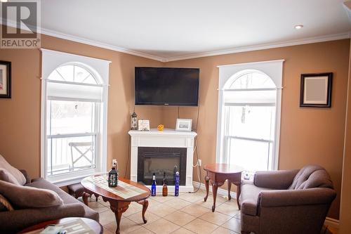 9 Hancock'S Lane, Botwood, NL - Indoor Photo Showing Living Room With Fireplace