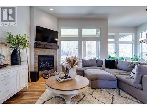 1939 Cornerstone Drive, West Kelowna, BC - Indoor Photo Showing Living Room With Fireplace