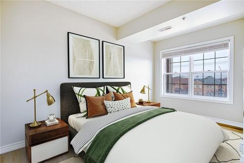 Virtually Staged - 1340 Main Street E|Unit #303, Milton, ON - Indoor Photo Showing Bedroom