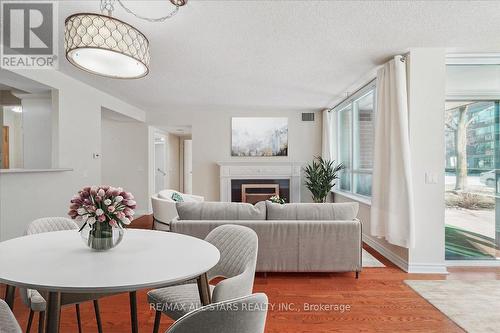 #110 -50 The Boardwalk Way, Markham, ON - Indoor Photo Showing Dining Room With Fireplace