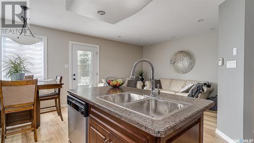 D4 33 Wood Lily Drive, Moose Jaw, SK - Indoor Photo Showing Kitchen With Double Sink