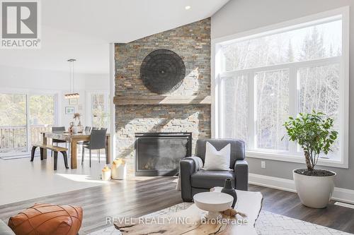 99 Kagawong Rd, Kawartha Lakes, ON - Indoor Photo Showing Living Room With Fireplace