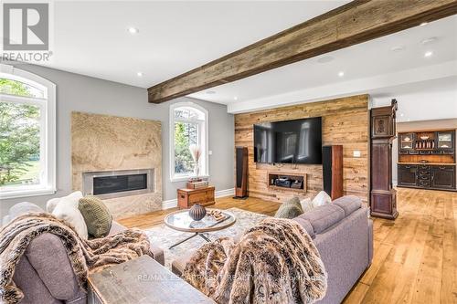 1399 Safari Rd, Hamilton, ON - Indoor Photo Showing Living Room With Fireplace