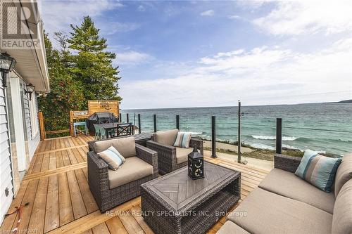 101 North Shore Rd, Northern Bruce Peninsula, ON - Outdoor With Body Of Water With Deck Patio Veranda