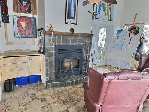 Boudoir - 118 Rue Du Lac, Notre-Dame-Du-Nord, QC - Indoor Photo Showing Living Room With Fireplace