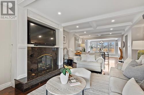 9 Hanover Crt, Whitby, ON - Indoor Photo Showing Living Room With Fireplace