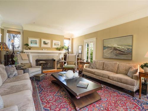 2970 Rutland Rd, Oak Bay, BC - Indoor Photo Showing Living Room With Fireplace