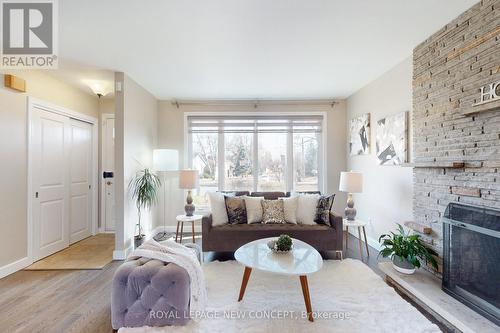 24 Fleetwell Crt, Toronto, ON - Indoor Photo Showing Living Room With Fireplace