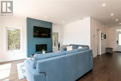 277 Eagle Road, Tobermory, ON - Indoor Photo Showing Living Room With Fireplace