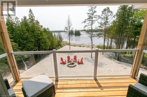 private deck with waterview off primary - 277 Eagle Road, Tobermory, ON - Outdoor With Body Of Water With Exterior