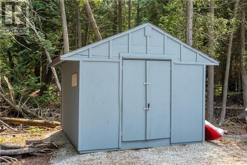 storage shed for kayaks & gear - 277 Eagle Road, Tobermory, ON - Outdoor With Exterior