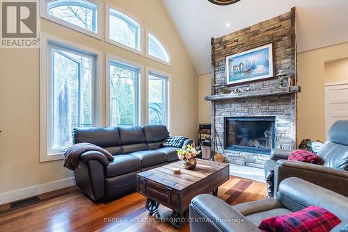 1031 Lawson Road, Tiny, ON - Indoor Photo Showing Living Room With Fireplace