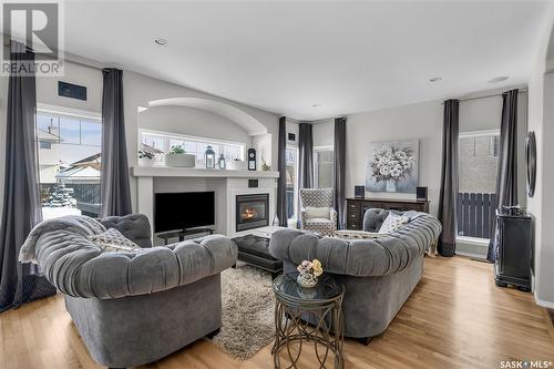 323 Horlick Crescent, Saskatoon, SK - Indoor Photo Showing Living Room With Fireplace