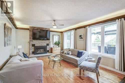 5 Hacienda Crt, Brampton, ON - Indoor Photo Showing Living Room With Fireplace