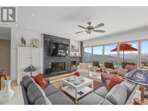 41 Ranchland Place, Coldstream, BC - Indoor Photo Showing Living Room With Fireplace