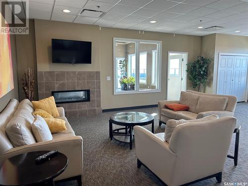 1007 2055 Rose Street, Regina, SK - Indoor Photo Showing Living Room With Fireplace