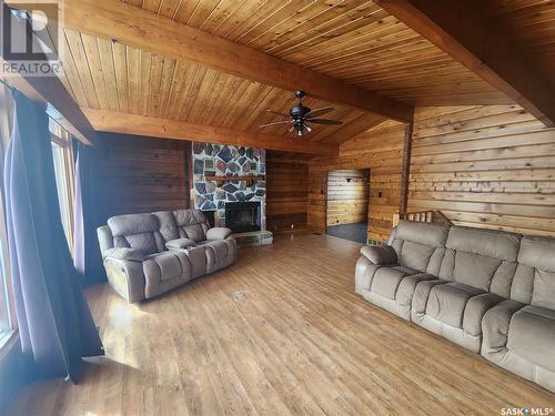 105 Carrol Street, Lampman, SK - Indoor Photo Showing Living Room With Fireplace