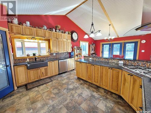 Carlson Acreage, Meadow Lake Rm No.588, SK - Indoor Photo Showing Kitchen With Double Sink