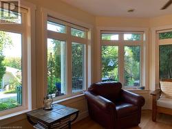 Home features interesting angles, transom windows and custom trim finishes. - 
