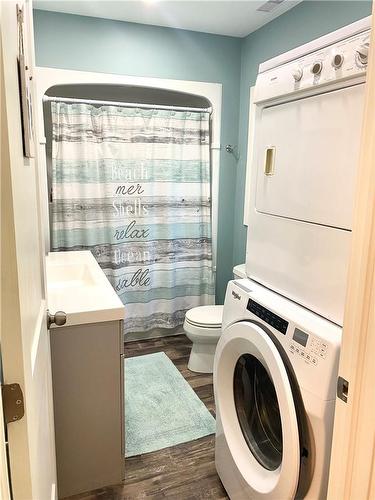 Brand new bathroom with laundry. - 322 Oxford Avenue, Crystal Beach, ON - Indoor Photo Showing Laundry Room