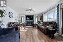 4 Saskatchewan Avenue, Tuxford, SK  - Indoor Photo Showing Living Room With Fireplace 