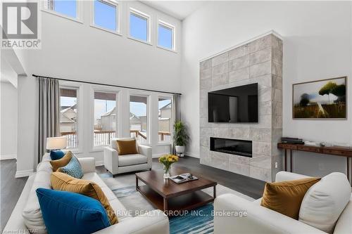 #16 -1061 Eagletrace Dr, London, ON - Indoor Photo Showing Living Room With Fireplace