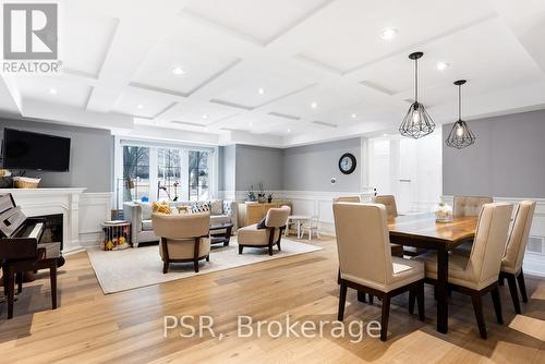 1605 Calverton Court, Mississauga, ON - Indoor Photo Showing Dining Room With Fireplace