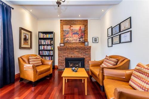 14 Bold Street, Hamilton, ON - Indoor Photo Showing Living Room With Fireplace