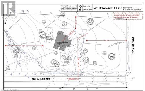 drainage plan - 6 Dunn Street, Northern Bruce Peninsula, ON 