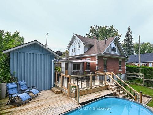 307 Victoria St, Shelburne, ON - Outdoor With Above Ground Pool With Deck Patio Veranda With Exterior