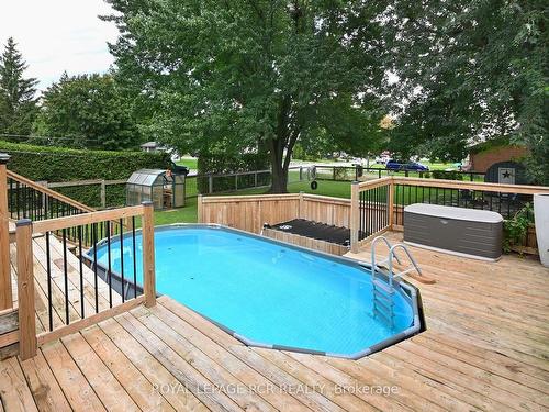 307 Victoria St, Shelburne, ON - Outdoor With Above Ground Pool With Deck Patio Veranda With Backyard With Exterior