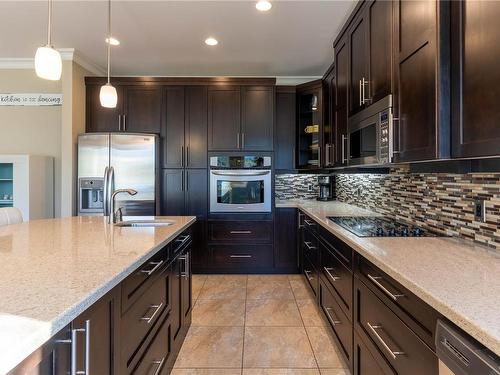 375 Point Ideal Dr, Lake Cowichan, BC - Indoor Photo Showing Kitchen With Double Sink With Upgraded Kitchen