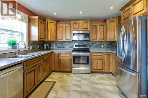 44 Burnett Street, Oromocto, NB - Indoor Photo Showing Kitchen With Stainless Steel Kitchen With Double Sink