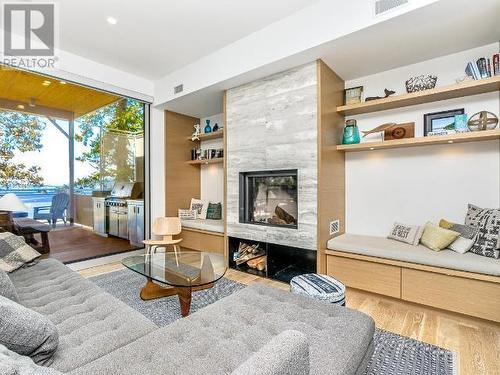 2924 Malaspina Promenade, Savary Island, BC - Indoor Photo Showing Living Room With Fireplace