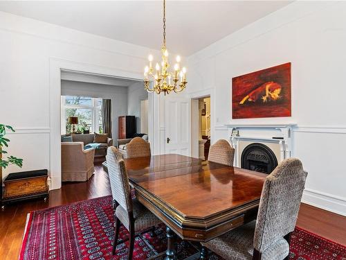 1023 St. Charles St, Victoria, BC - Indoor Photo Showing Dining Room With Fireplace