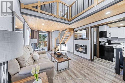 1007 Elliott Road, Algonquin Highlands, ON - Indoor Photo Showing Living Room With Fireplace