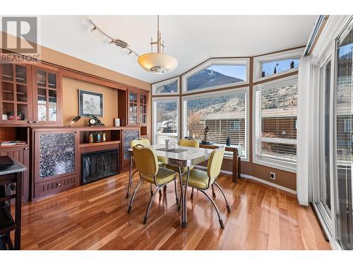 4354 Highway 3 Unit# 15, Keremeos, BC - Indoor Photo Showing Dining Room With Fireplace