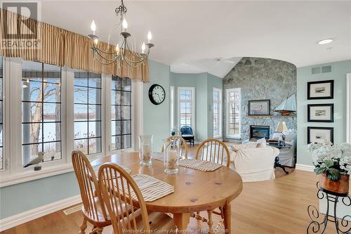 206 Crystal Bay Drive, Amherstburg, ON - Indoor Photo Showing Dining Room With Fireplace