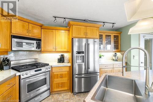 Stainless appliances - 20 Moore Street, Lions Head, ON - Indoor Photo Showing Kitchen With Double Sink