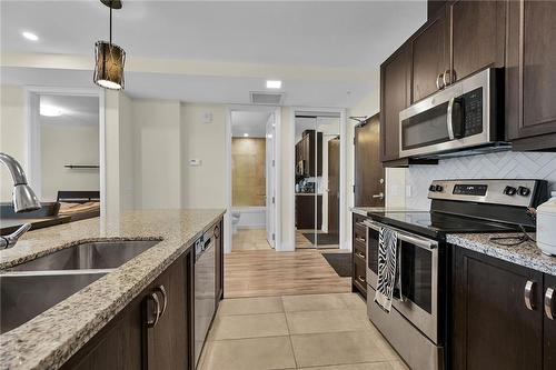 118 King Street E|Unit #420, Hamilton, ON - Indoor Photo Showing Kitchen With Stainless Steel Kitchen With Double Sink With Upgraded Kitchen