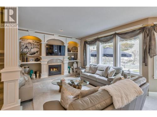 10569 Okanagan Centre Road W, Lake Country, BC - Indoor Photo Showing Living Room With Fireplace